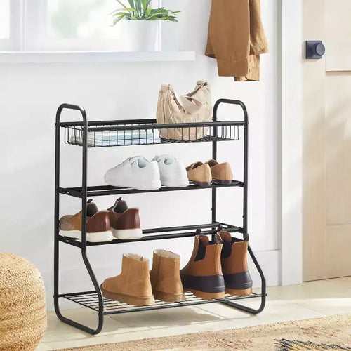 Meuble à chaussures 4 niveaux avec panier - Brightroom™