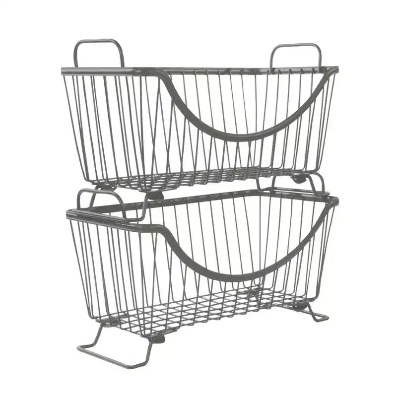 Ashley Small Stacking Basket Silver