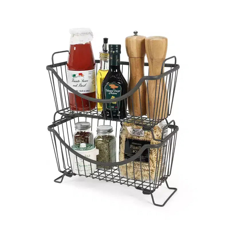Small Stacking Basket - Silver