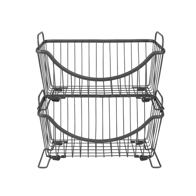 Small Stacking Basket - Silver