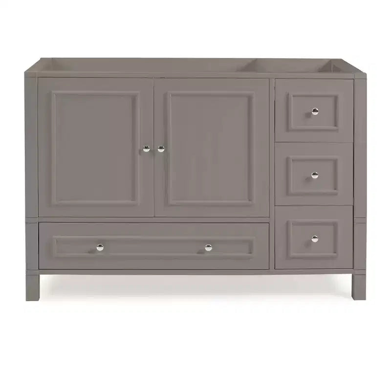 121.9 cm Williamsburg Vanity Cabinet Gray: Wood Frame, Universal Storage, 1 Shelf, 47.2 kg