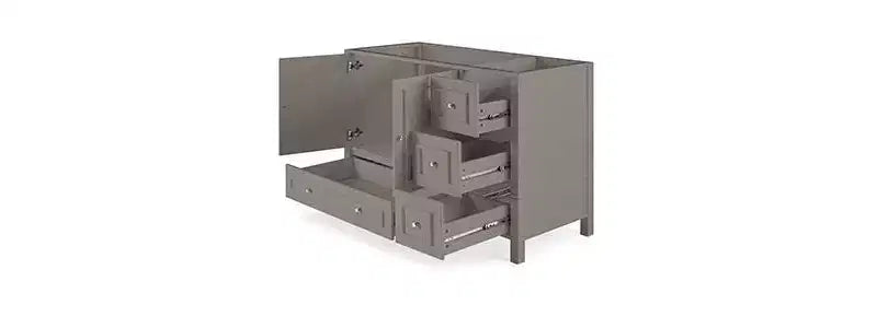 121.9 cm Williamsburg Vanity Cabinet Gray: Wood Frame, Universal Storage, 1 Shelf, 47.2 kg