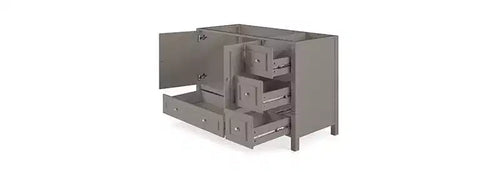 121.9 cm Williamsburg Vanity Cabinet Gray: Wood Frame, Universal Storage, 1 Shelf, 47.2 kg