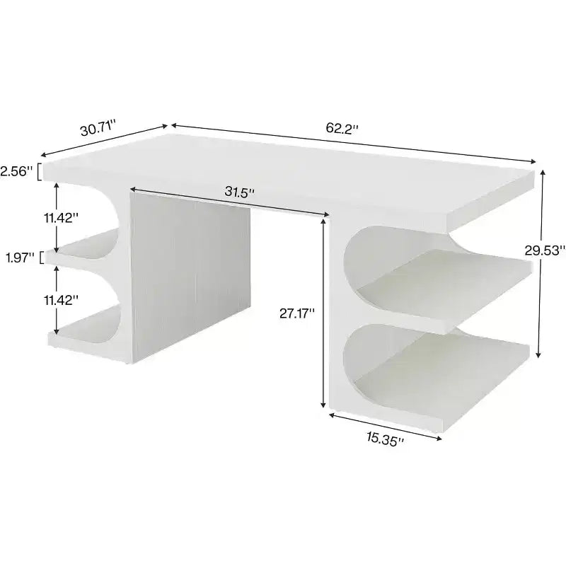 157.5 cm Wood Executive Desk for Home Office