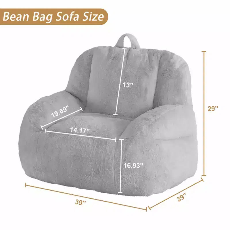 Giant Bean Bag Chair – Faux Fur, Foam Filled, for Adults