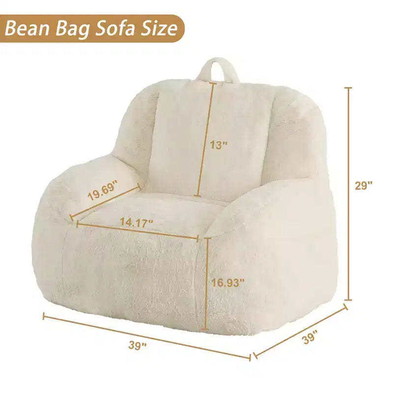 Giant Bean Bag Chair – Faux Fur, Foam Filled, for Adults