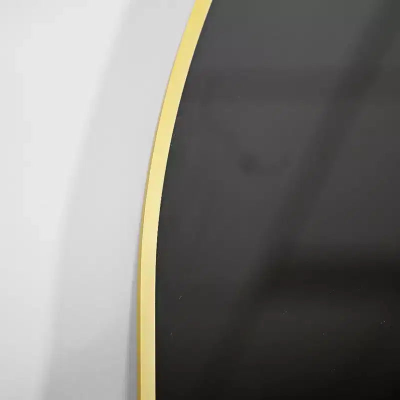 Black/Gold Arched Metal Wall Mirror, 66.0 × 96.5 cm