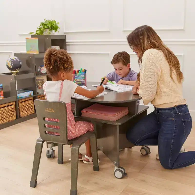 Mobile Collaboration Table with Storage, Multipurpose Furniture