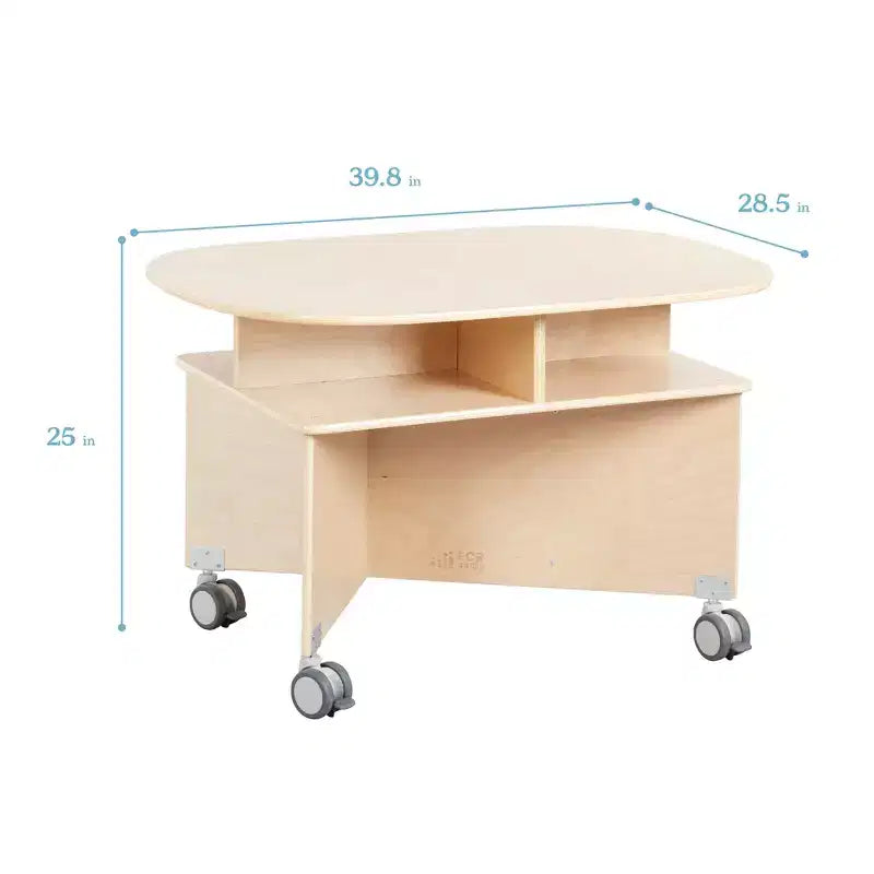 Mobile Collaboration Table with Storage, Multipurpose Furniture