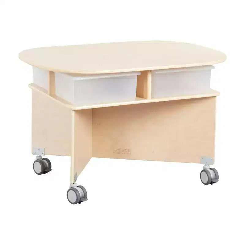Mobile Collaboration Table with Storage, Multipurpose Furniture