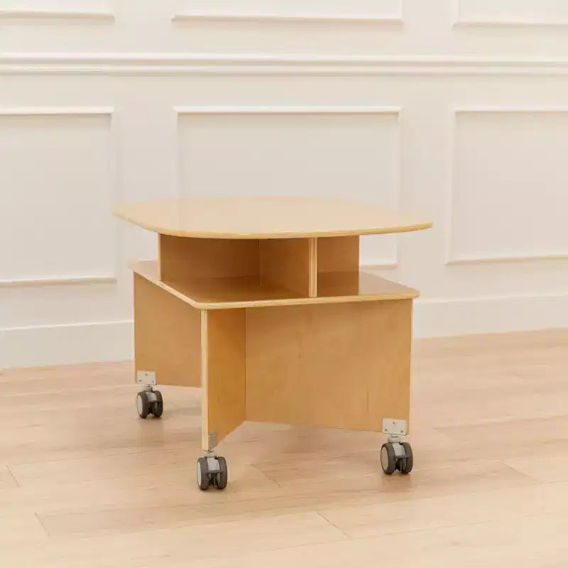 Mobile Collaboration Table with Storage, Multipurpose Furniture