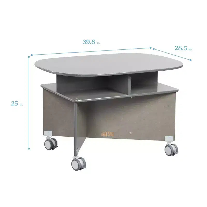Mobile Collaboration Table with Storage, Multipurpose Furniture