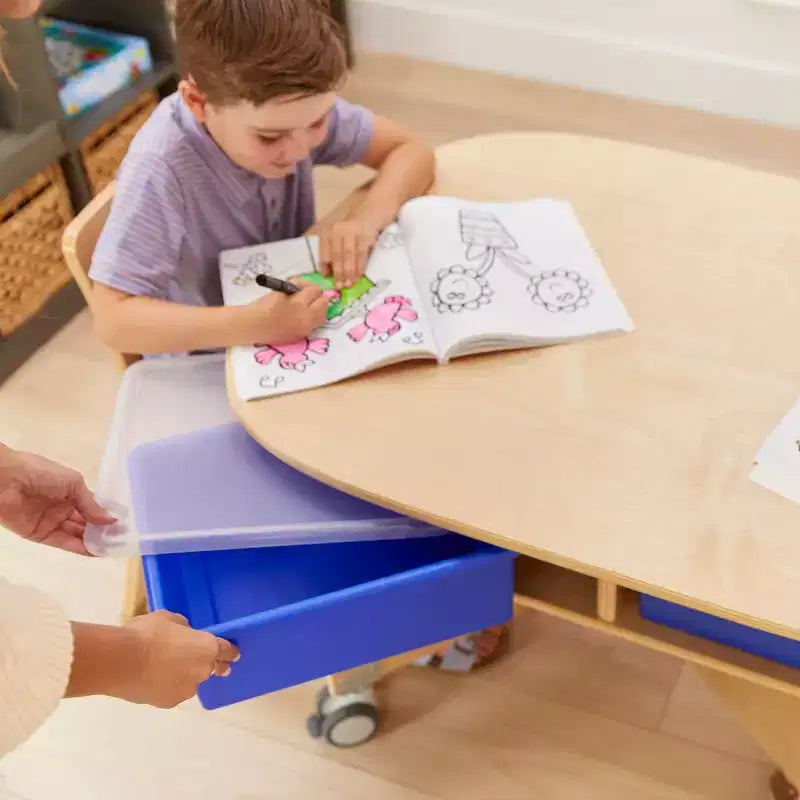 Mobile Collaboration Table with Storage, Multipurpose Furniture