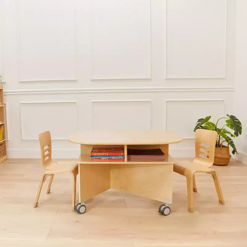 Mobile Collaboration Table with Storage, Multipurpose Furniture