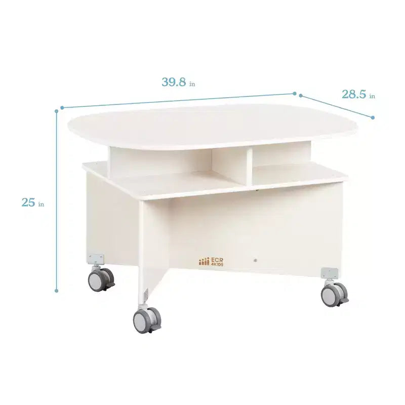Mobile Collaboration Table with Storage, Multipurpose Furniture