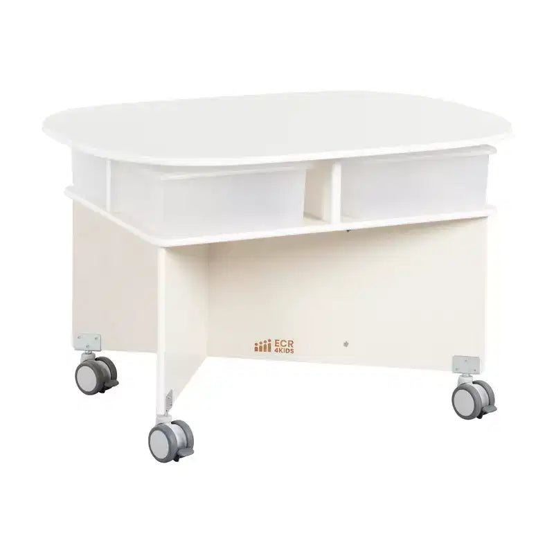 Mobile Collaboration Table with Storage, Multipurpose Furniture
