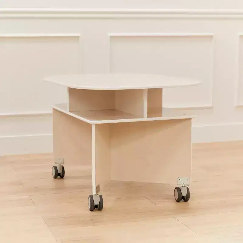 Mobile Collaboration Table with Storage, Multipurpose Furniture