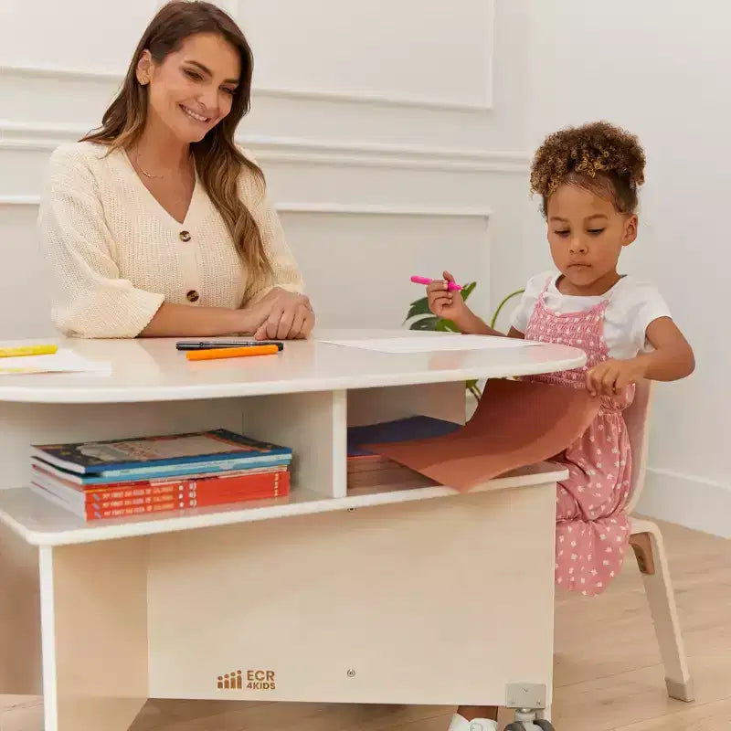 Mobile Collaboration Table with Storage, Multipurpose Furniture