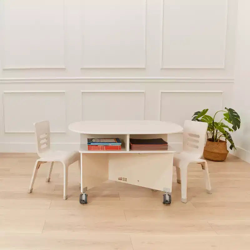 Mobile Collaboration Table with Storage, Multipurpose Furniture