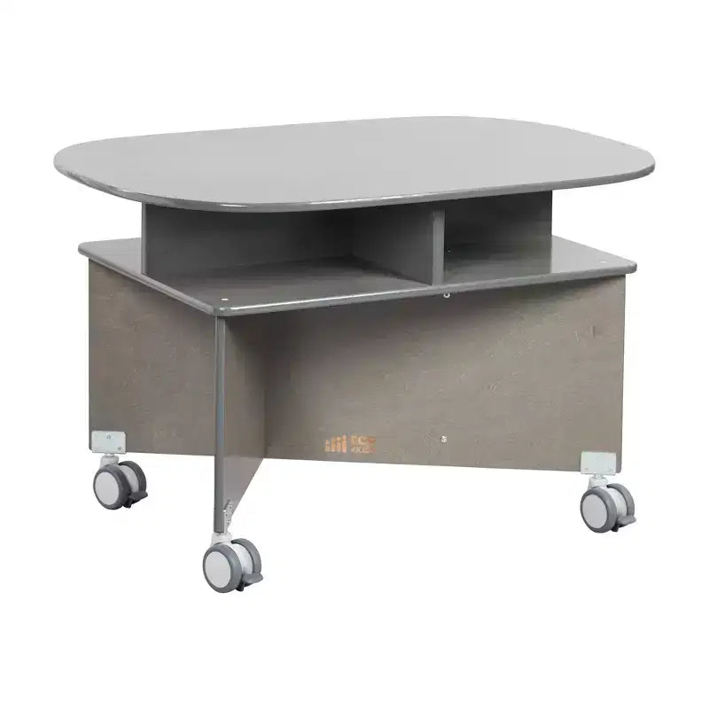 Mobile Collaboration Table with Storage, Multipurpose Furniture