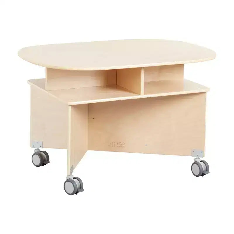 Mobile Collaboration Table with Storage, Multipurpose Furniture