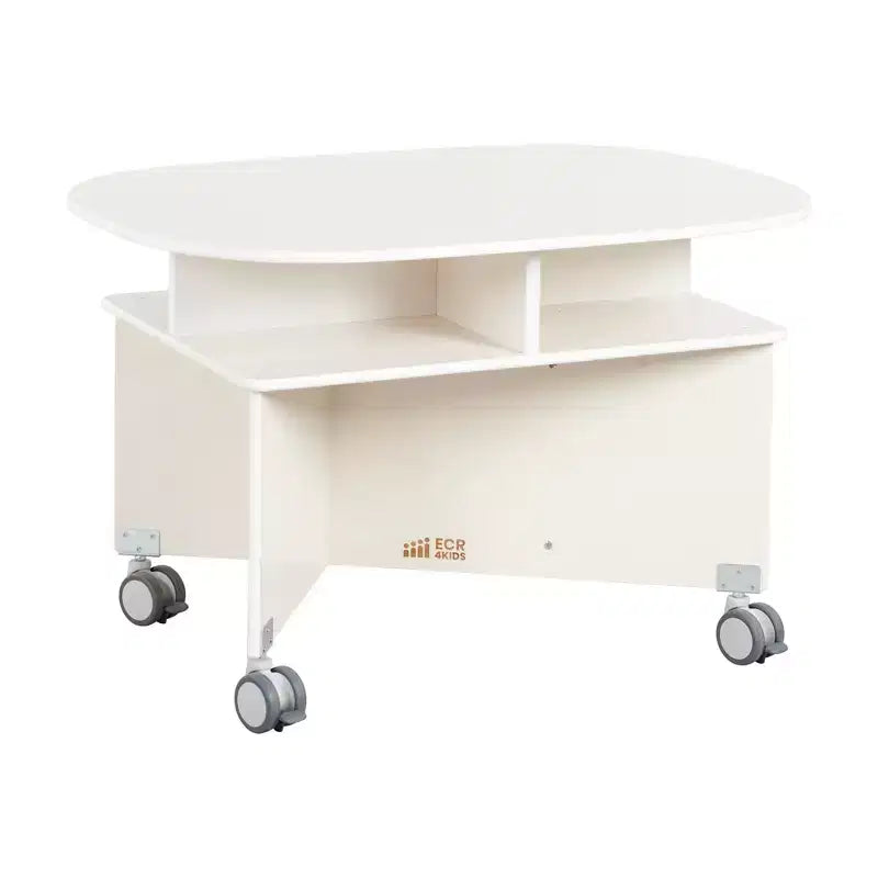Mobile Collaboration Table with Storage, Multipurpose Furniture