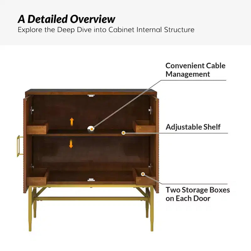 Walnut 2-Door Modern Accent Cabinet