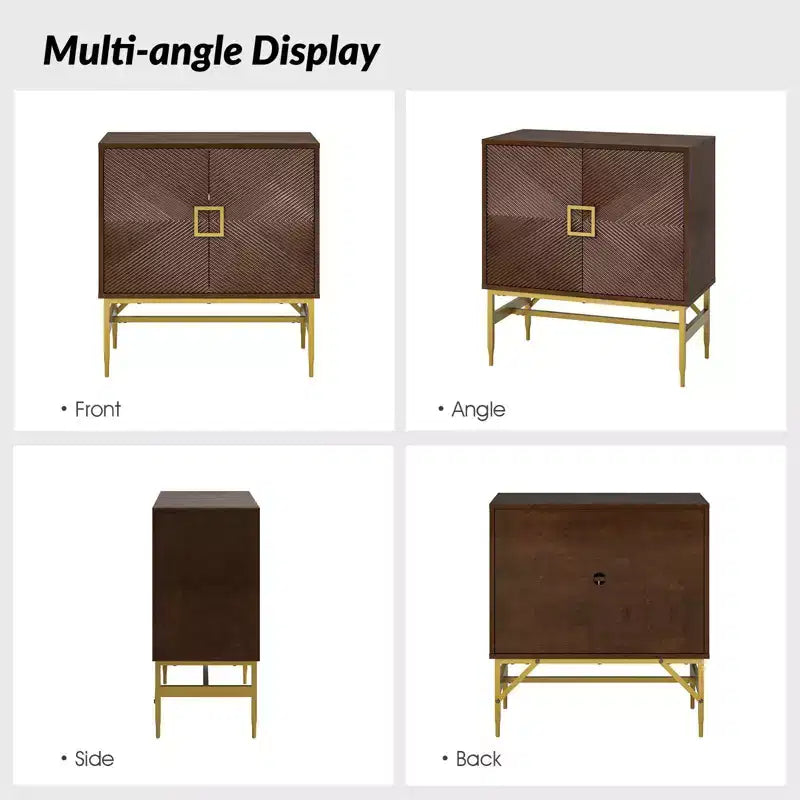 Walnut 2-Door Modern Accent Cabinet