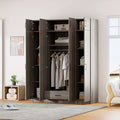 4-Door Wardrobe/Armoire with 1 Drawer and Top Cabinets