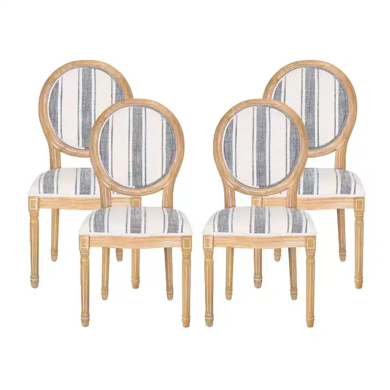 Chaises de salle à manger traditionnelles GDFStudio Newman en bois d'hévéa rembourré (lot de 4)