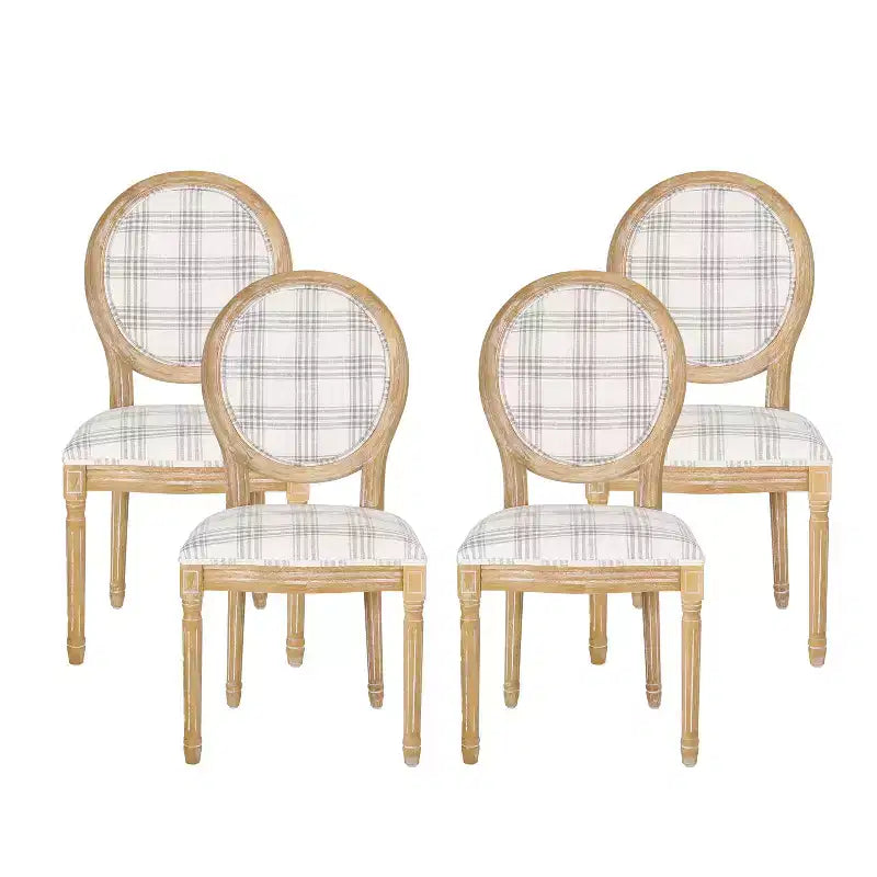 Chaises de salle à manger traditionnelles GDFStudio Newman en bois d'hévéa rembourré (lot de 4)