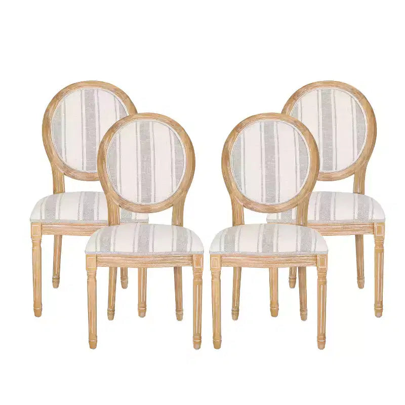 Chaises de salle à manger traditionnelles GDFStudio Newman en bois d'hévéa rembourré (lot de 4)