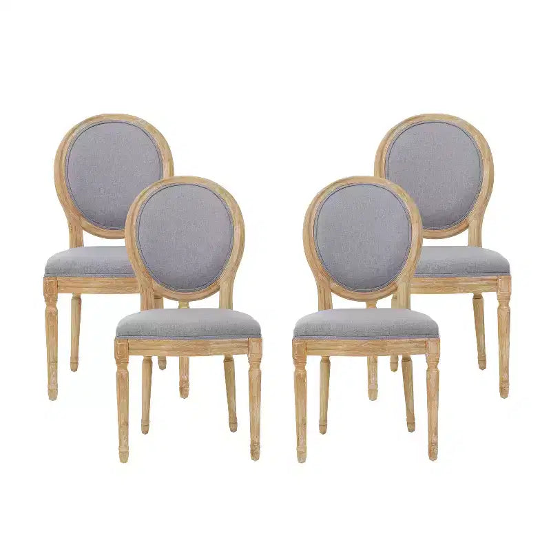 Chaises de salle à manger traditionnelles GDFStudio Newman en bois d'hévéa rembourré (lot de 4)