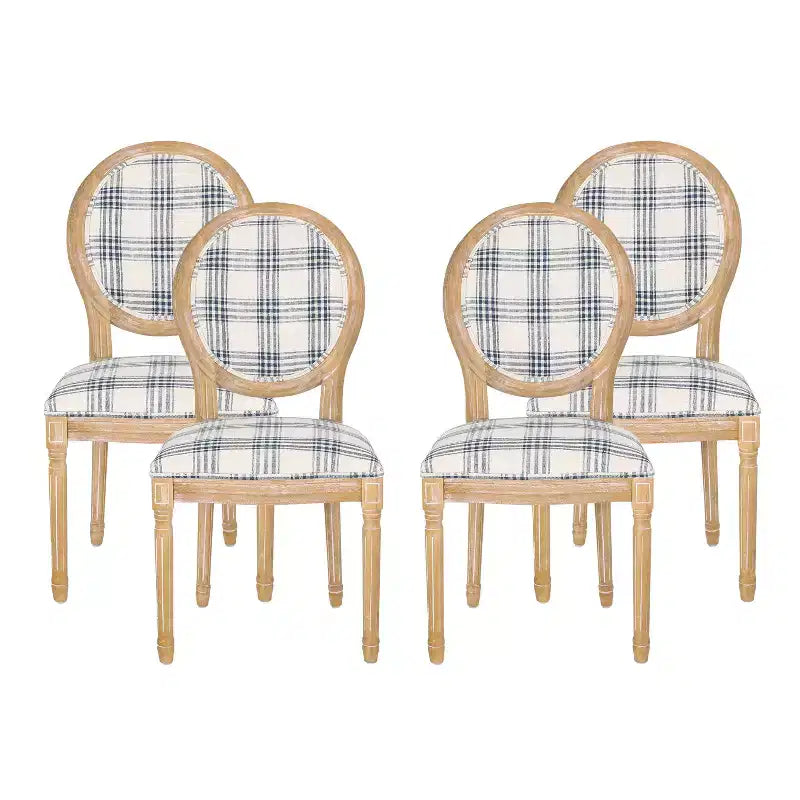 Chaises de salle à manger traditionnelles GDFStudio Newman en bois d'hévéa rembourré (lot de 4)
