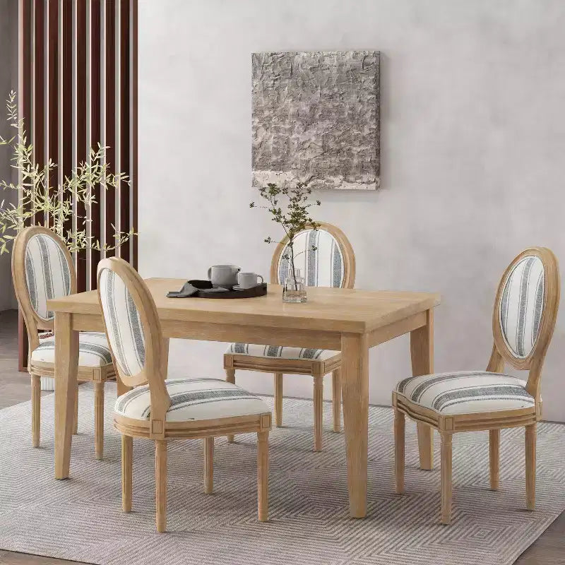 Chaises de salle à manger traditionnelles GDFStudio Newman en bois d'hévéa rembourré (lot de 4)