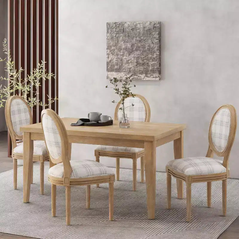 Chaises de salle à manger traditionnelles GDFStudio Newman en bois d'hévéa rembourré (lot de 4)