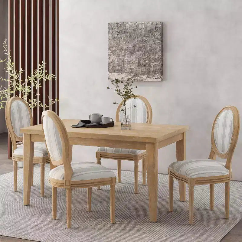 Chaises de salle à manger traditionnelles GDFStudio Newman en bois d'hévéa rembourré (lot de 4)