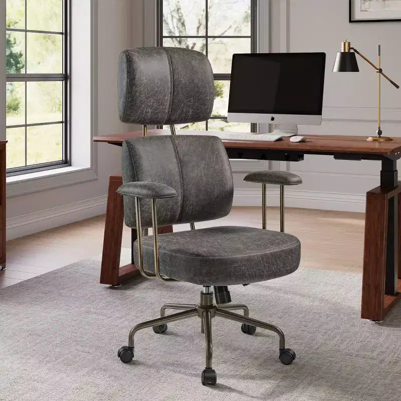 EUREKA ERGONOMIC Cameron, Chaise de bureau dossier haut en tissu suède synthétique
