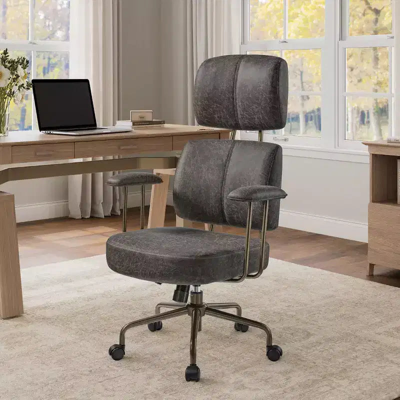 EUREKA ERGONOMIC Cameron, Chaise de bureau dossier haut en tissu suède synthétique