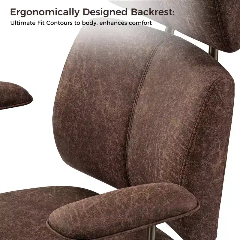 EUREKA ERGONOMIC Cameron, Chaise de bureau dossier haut en tissu suède synthétique