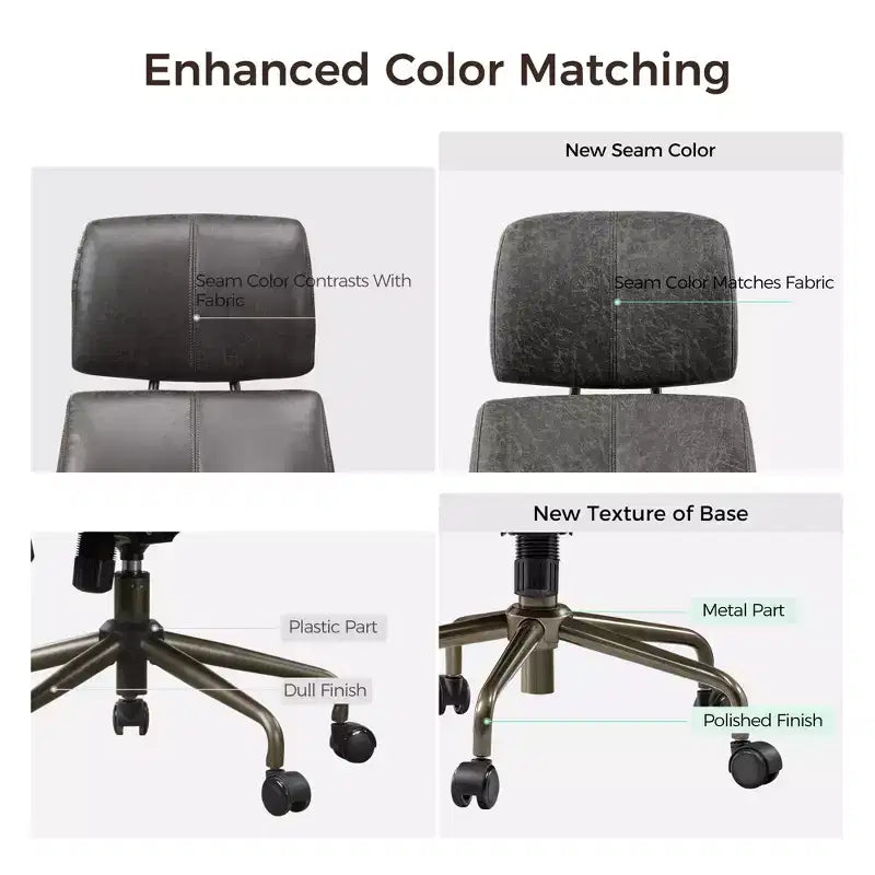 EUREKA ERGONOMIC Cameron, Chaise de bureau dossier haut en tissu suède synthétique
