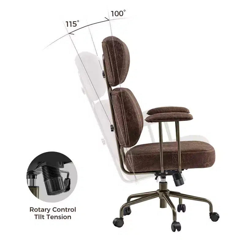 EUREKA ERGONOMIC Cameron, Chaise de bureau dossier haut en tissu suède synthétique