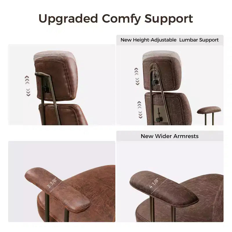 EUREKA ERGONOMIC Cameron, Chaise de bureau dossier haut en tissu suède synthétique