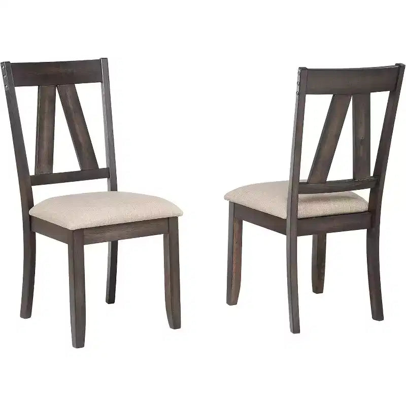 Kings Brand Furniture - Lynn Brown Wood Dinette Dining Room Side Chairs, Set of 2