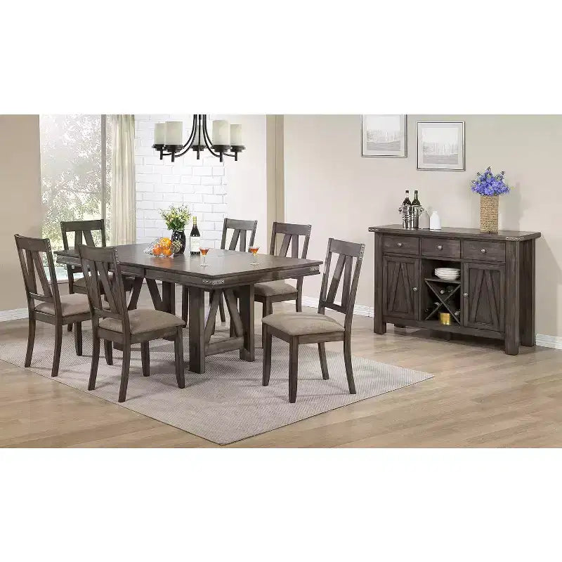 Kings Brand Furniture - Chaises d'appoint de salle à manger Lynn en bois marron, lot de 2
