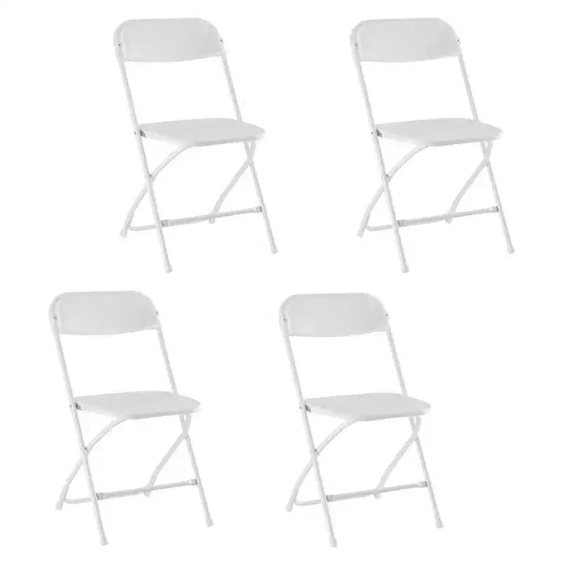 JIONJOY Chaises pliantes en similicuir noir avec cadre en acier (lot de 4)