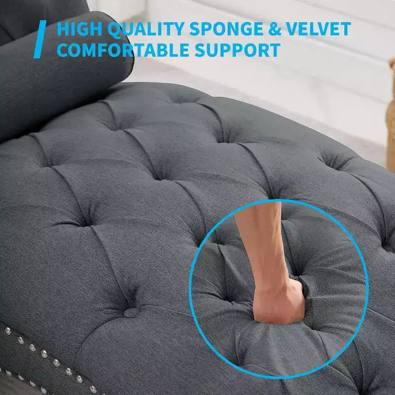 Mjkone Chaise Longue Capitonnée, Chaise Longue Intérieure
