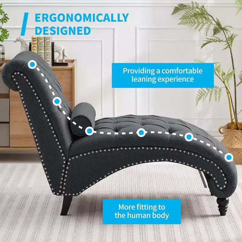 Mjkone Chaise Longue Capitonnée, Chaise Longue Intérieure