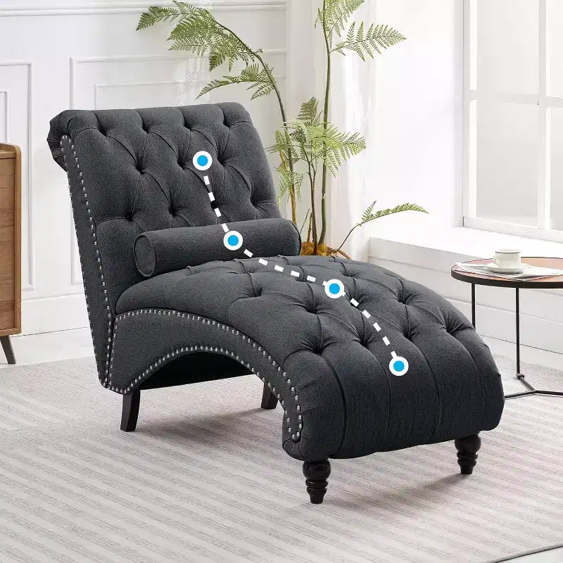 Mjkone Chaise Longue Capitonnée, Chaise Longue Intérieure