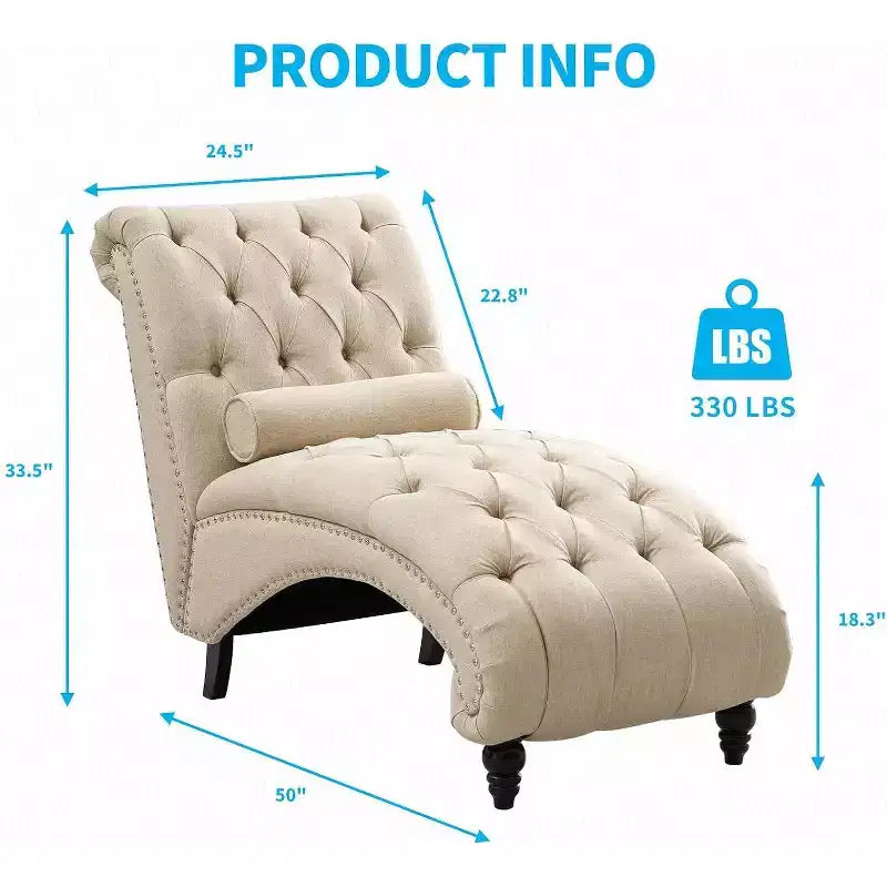 Mjkone Chaise Longue Capitonnée, Chaise Longue Intérieure